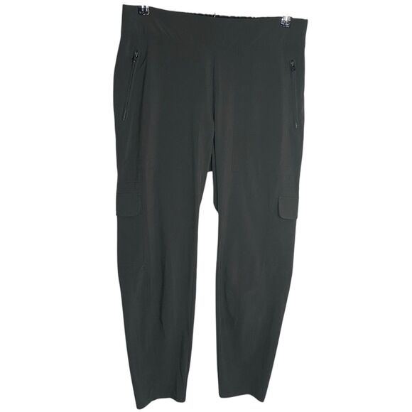 Athleta Chelsea Cargo Pants Womens 10 Green Pull On Lightweight Hiking Outdoor - Picture 1 of 15